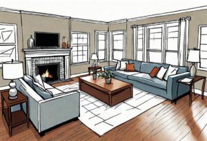 Drawing Room Design plan layout